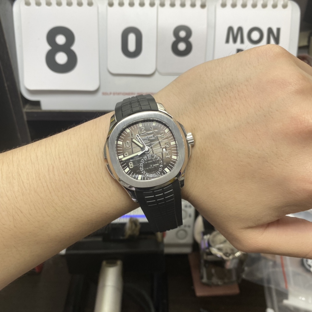 Patek Philippe Aquanaut Travel Time series 5164A-001, GMT Dual Time Function, 40.8mm Size.