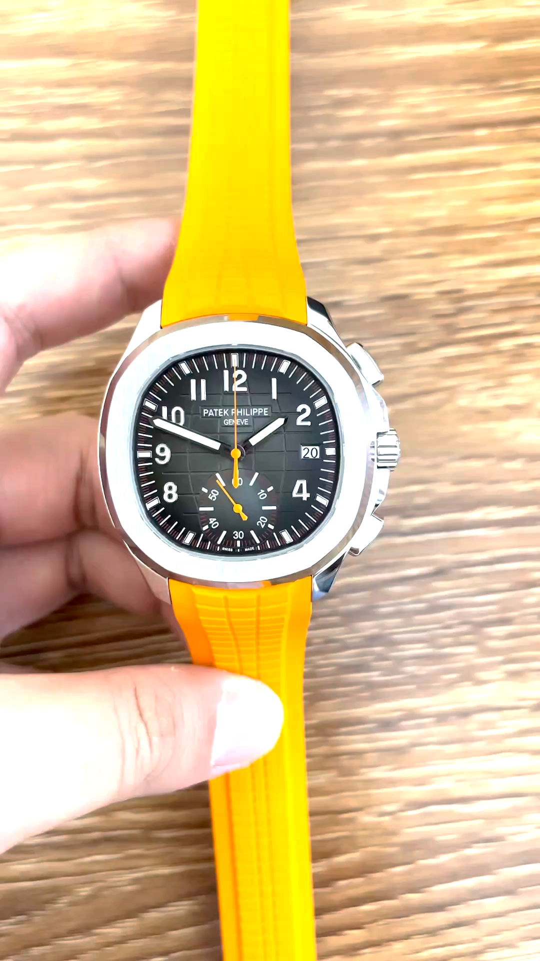 Patek Philippe Aquanaut Series 5968A-001, Brown Dial Dial, 42.2mm size.