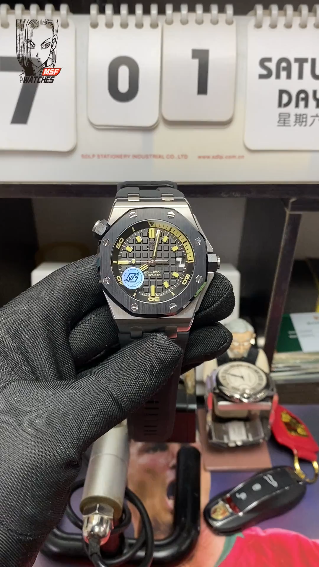 Audemars Piguet Royal Oak Offshore Series 15720CN.OO.A002CA.01, Black Dial Ceramic Bezel, 42mm Size.