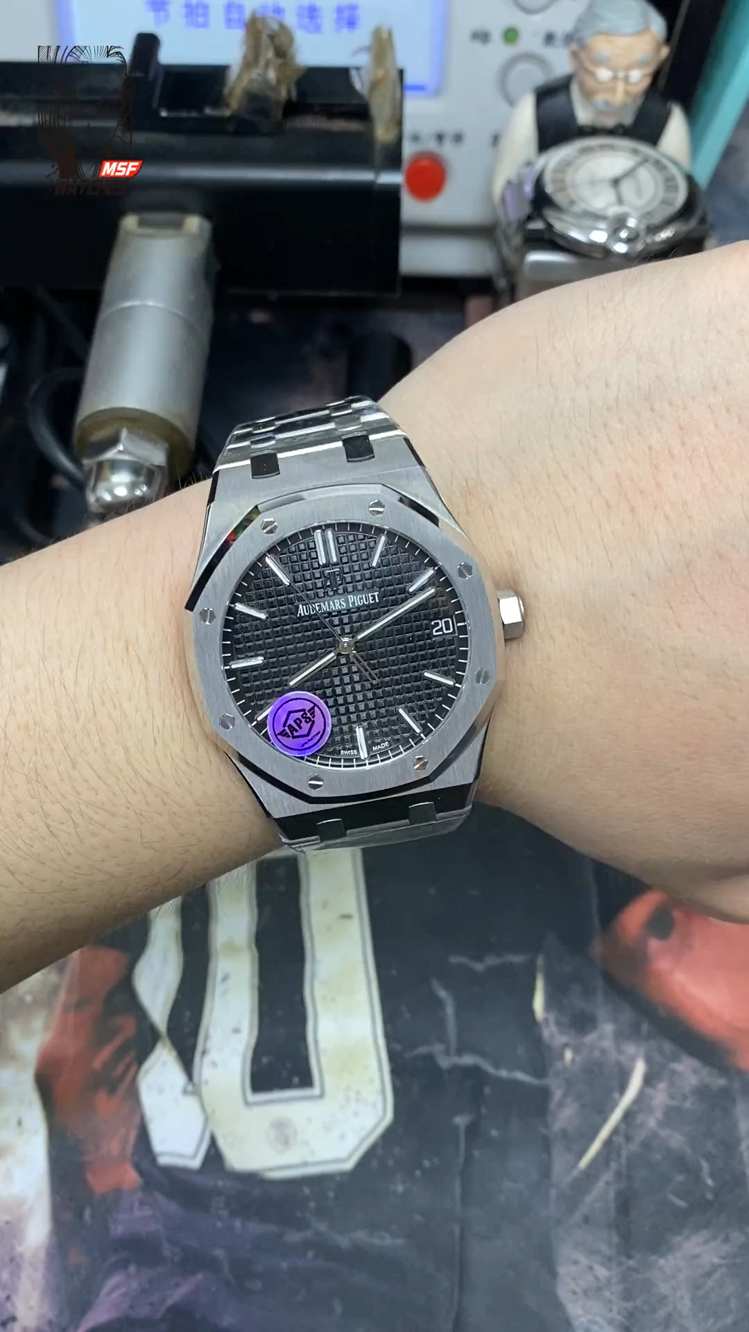 Audemars Piguet Royal Oak Offshore Series 15500ST.OO.1220ST.03, Black Dial with Stainless Steel Bracelet, 41mm size.