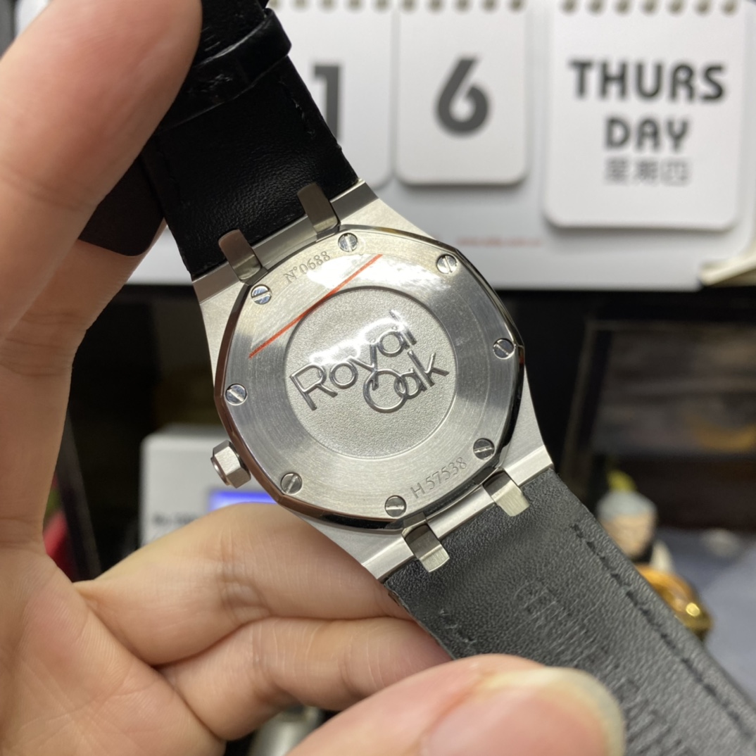 Audemars Piguet Royal Oak Series 26124ST.OO.D018CR.01, Silver Case Black Dial, 39mm Size.