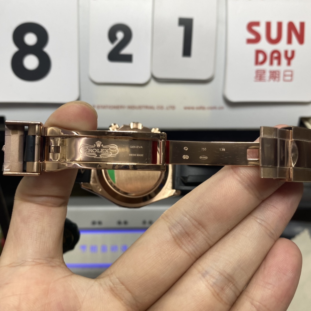 Rolex Cosmograph Daytona Series m116515ln-0055, Rose Gold Case Meteorite Dial, 40mm size.