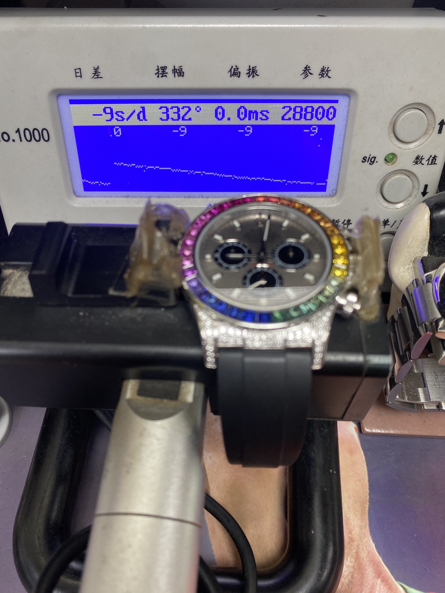 Rolex Cosmograph Daytona Series HIGH-END VVS S.Africa DIAMOND CASE WITH grey dial, 40mm size.