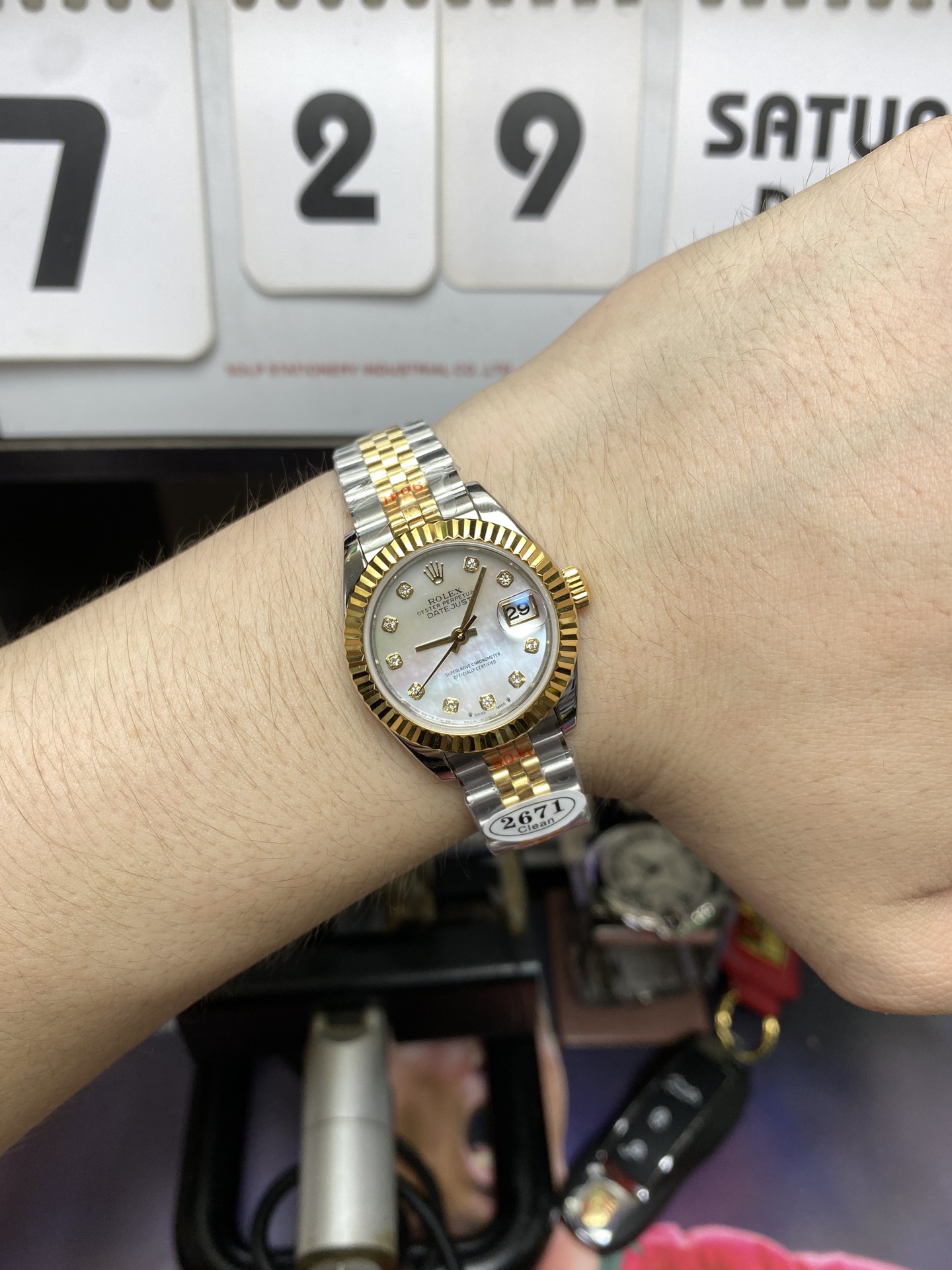 Rolex Datejust Series m278273-0028, Two-Tone Gold Case Mother-of-Pearl Dial, 31mm size, Jubilee stainless steel bracelet.
