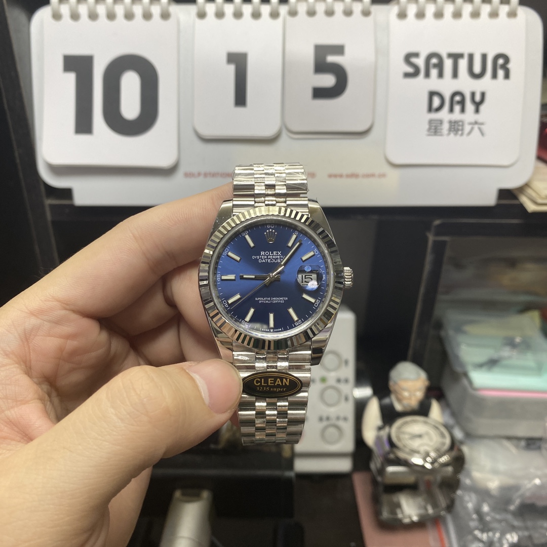 Rolex Datejust Series m126334-0002, Classic Blue Dial Fluted Bezel, 41mm Size.