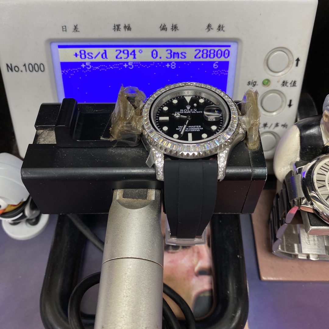 Rolex Yacht-Master Series FULL DIAMOND Case Black Dial, 40mm size.