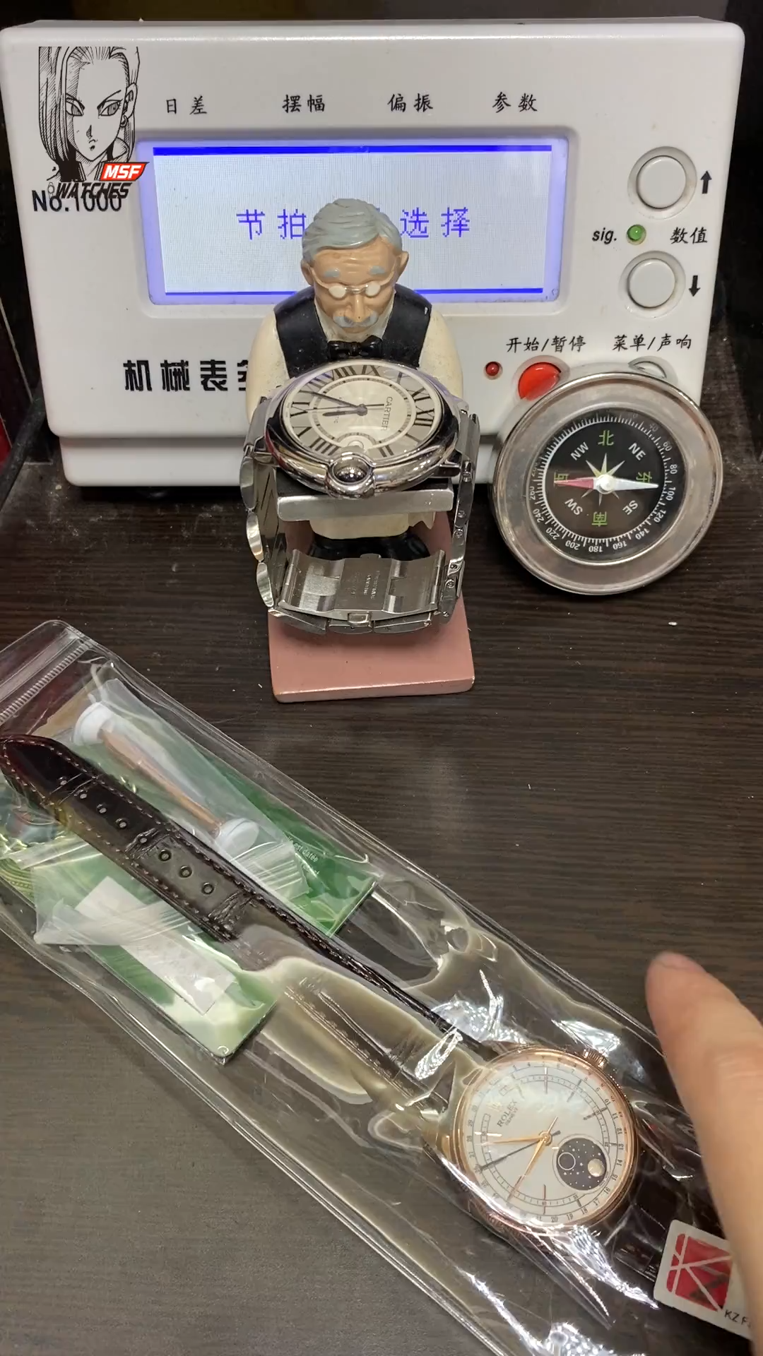 Rolex Cellini Series m50535-0002, Moonphase Watch with a White Dial Rose Gold Case Meteorite Moonphase, 39mm Size.