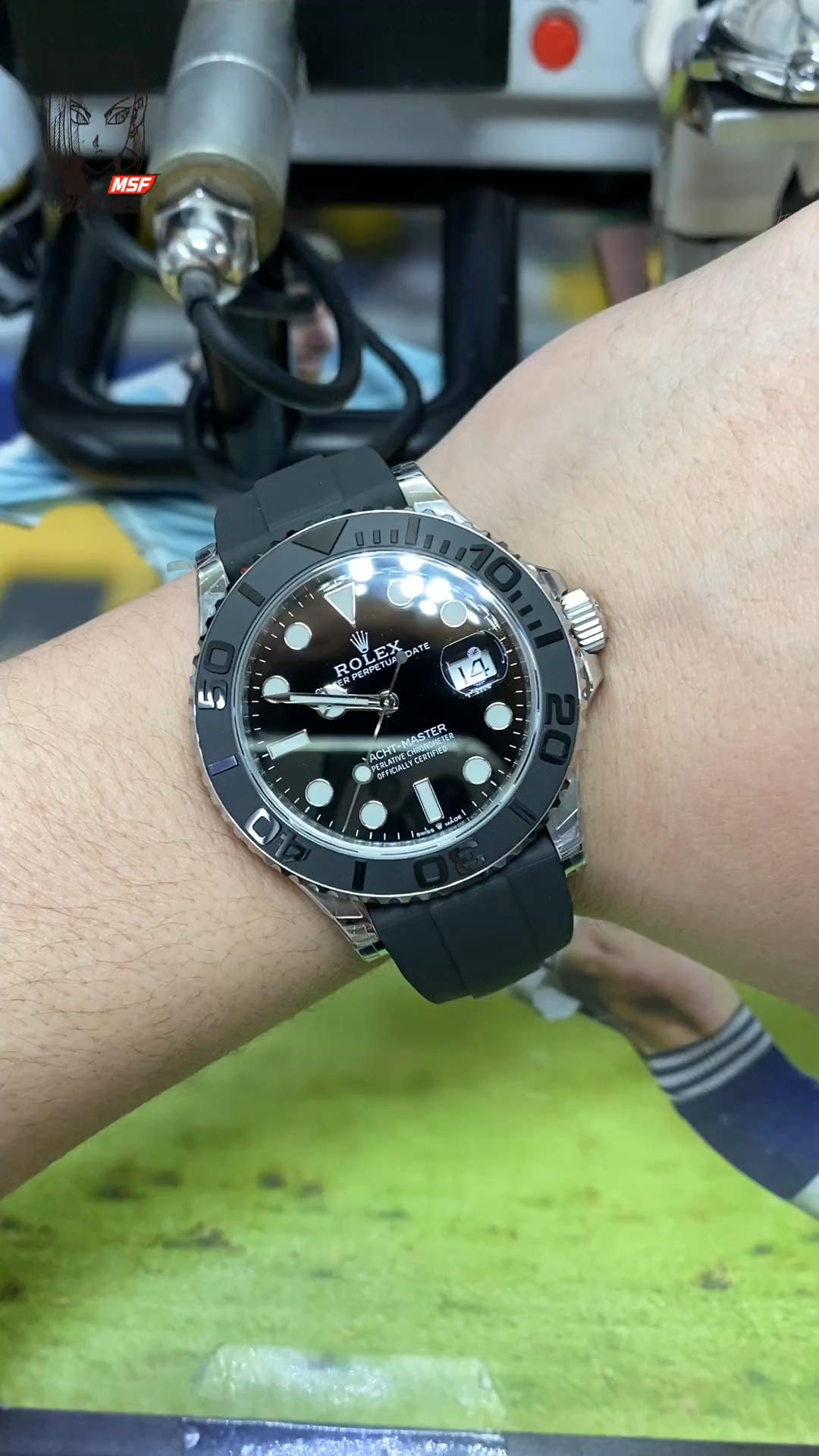 Rolex Yacht-Master Series m226659-0002, Platinum with Black Dial Black Ceramic Bezel, 42mm Size.