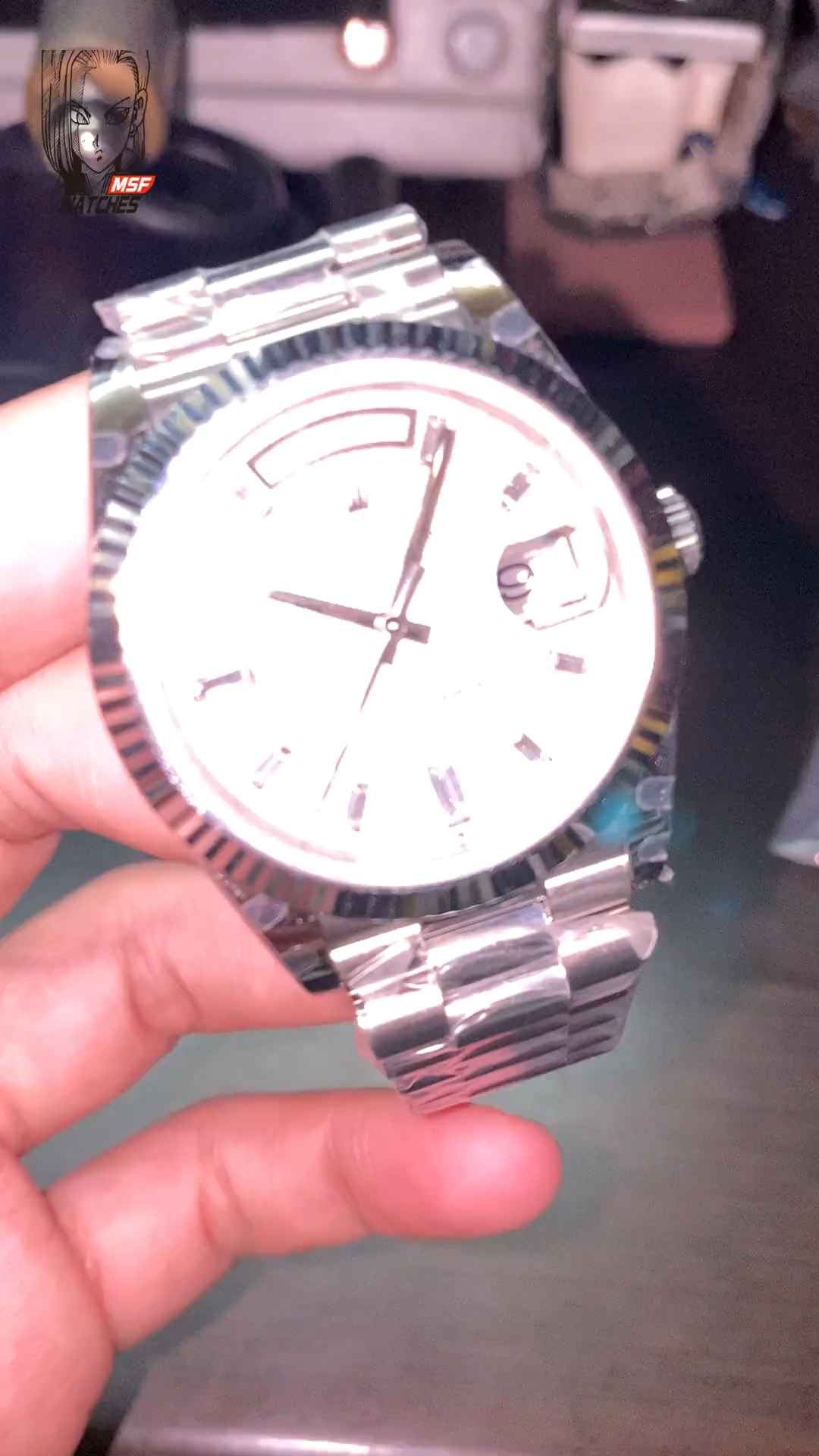 Rolex Day-Date Series m228239-0055, White Gold Genuine Meteorite Dial, 40mm Size.