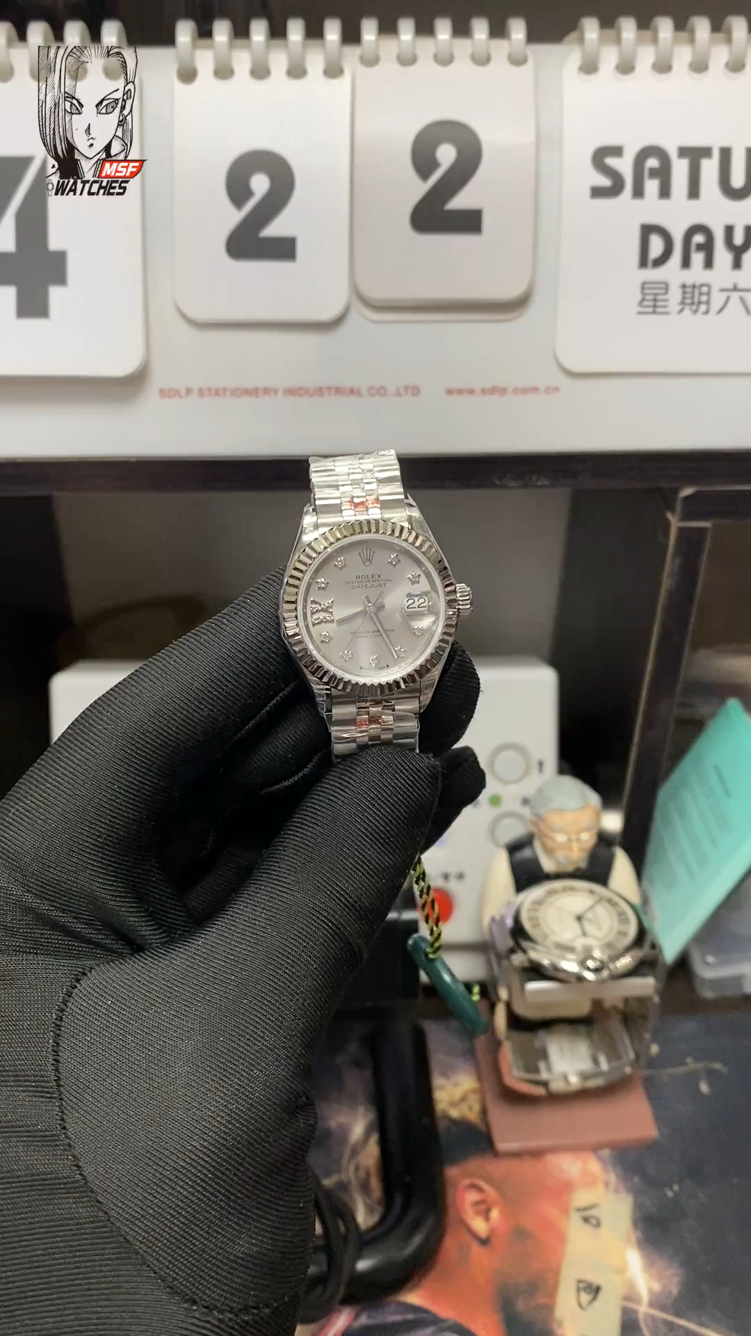 Rolex Datejust Series m279174-0021, Sunburst Silver Dial with Star-Shaped Diamond Hour Markers, 28mm Size, Five-Link Steel Bracelet.