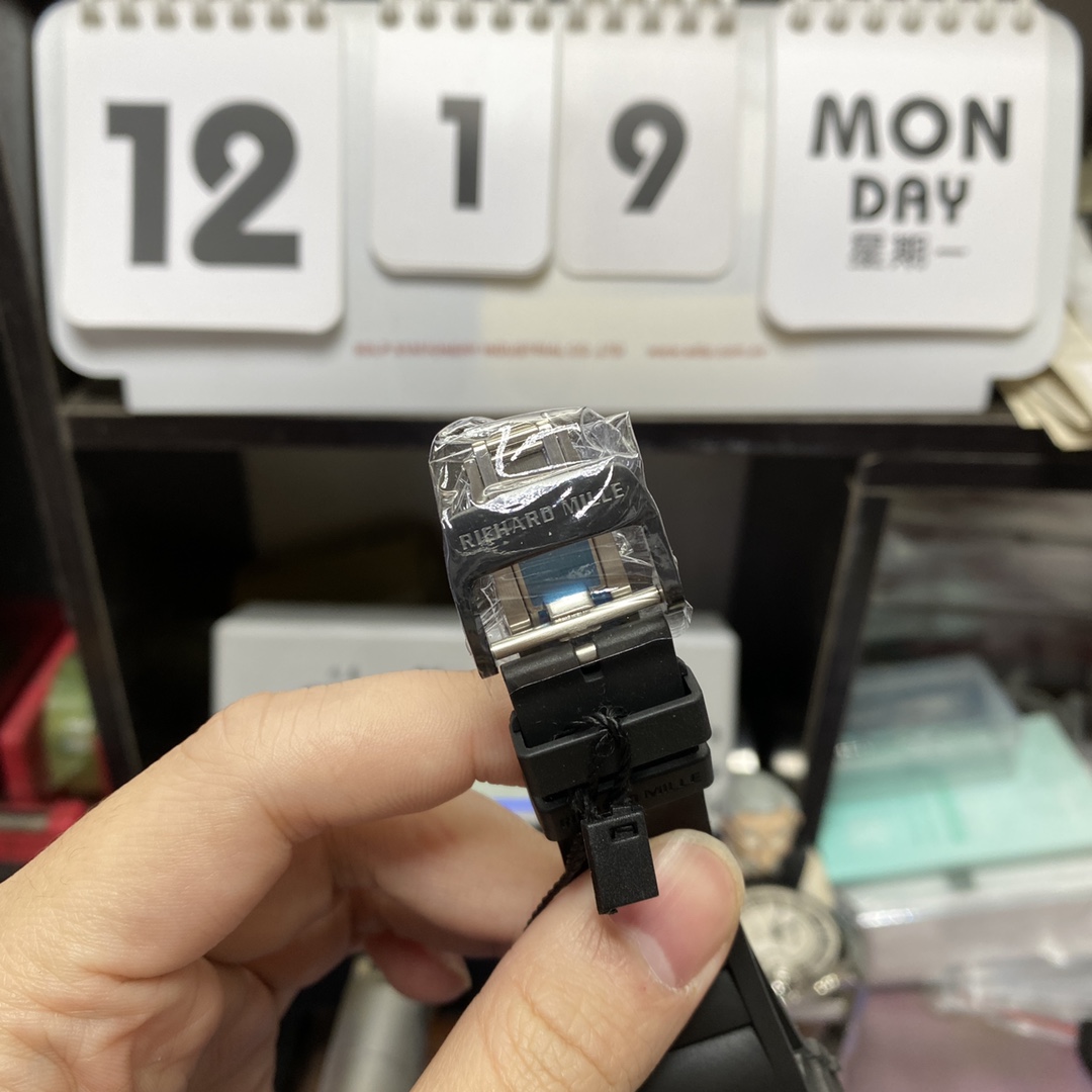 Richard Mille Men's Collection series RM 35-02, Carbon Fiber Case with Fluoroelastomer Strap.