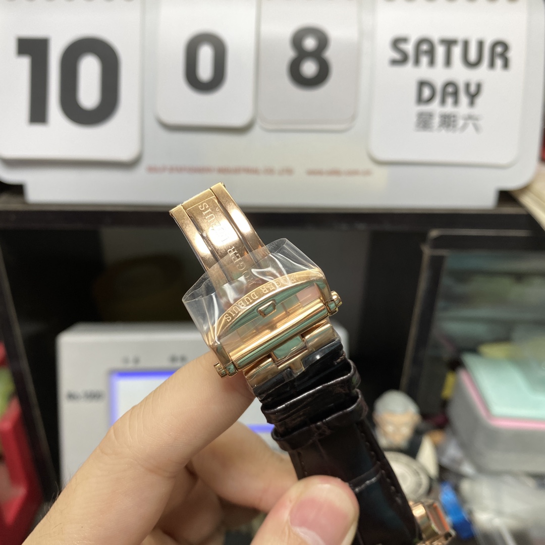 Roger Dubuis Royal Oak Series RDDBEX0395, Rose Gold Case All Hollowed Out with American Alligator Leather Strap, 45mm Size.