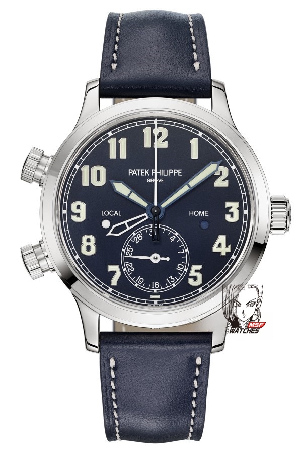 Patek Philippe Complicated Chronograph series 7234G-001, blue dial, Dual Time Zone Function, 37.5mm Size.