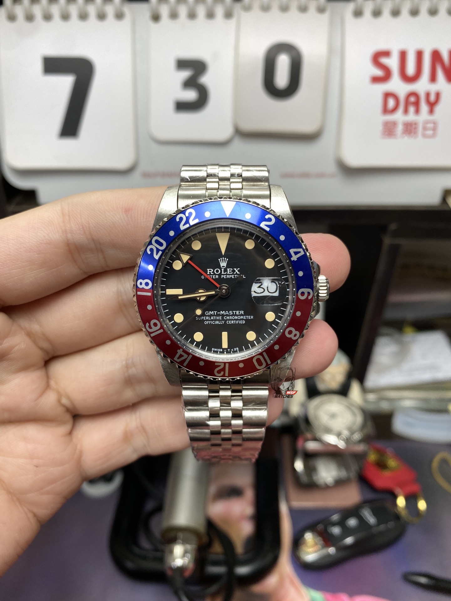Rolex GMT-Master series Retro 1989S GMT PEPSI , 40mm size.