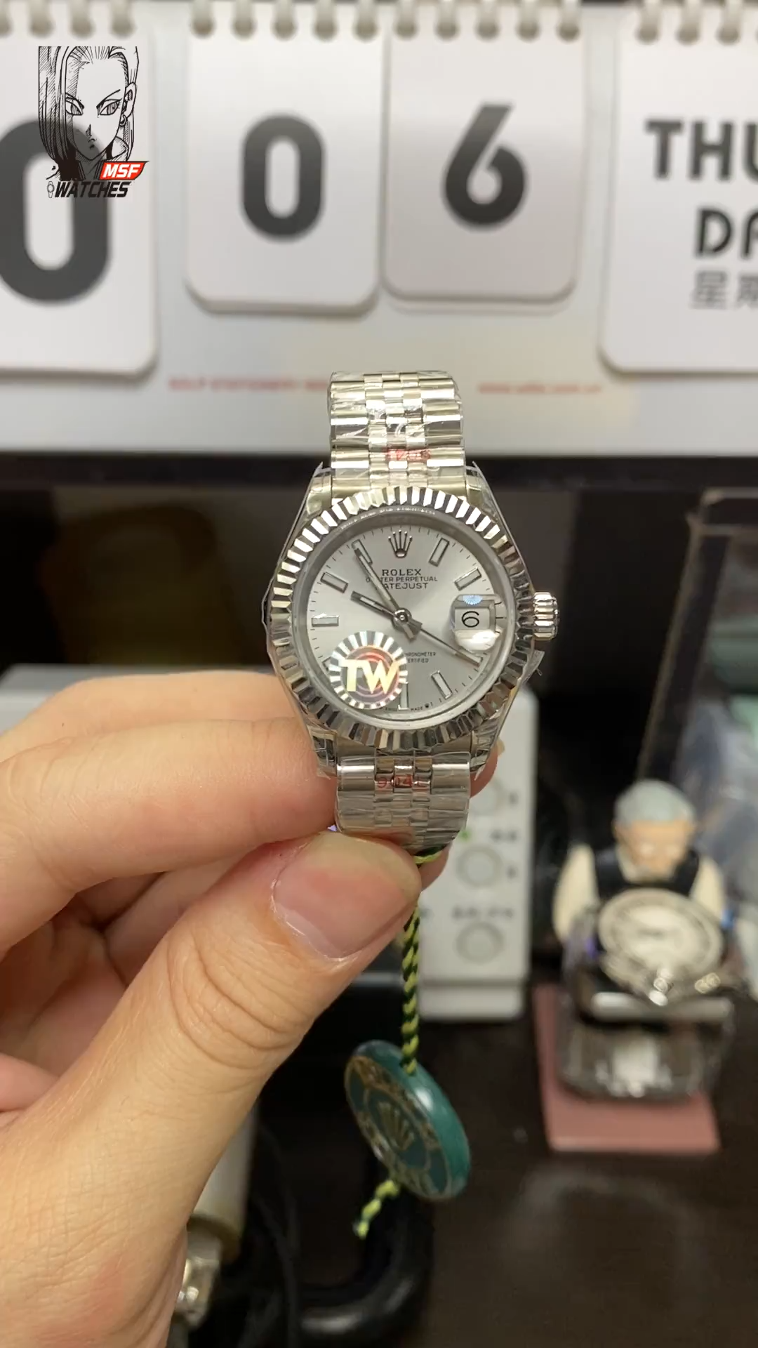 Rolex Datejust Series m279174-0005, White Case White Dial with Baton Hour Markers, 28mm Size, Five-Link Steel Bracelet