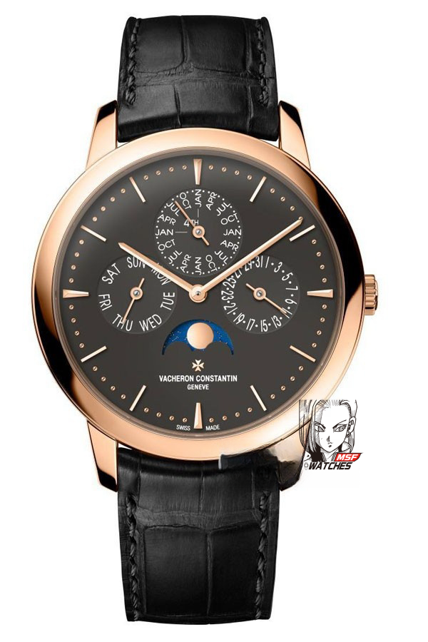 Vacheron Constantin Heritage Collection series 43175000R-B343, Black Dial Rose Gold Case Ultra-Thin Perpetual Calendar, 41mm Size.