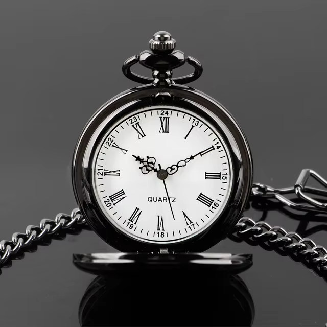 Fashion 37CM Fob Chain Smooth steel Quartz Pocket Watch Vintage Roman Nmber Dial Pendant Fob Watch Gifts Clock reloj de bolsillo