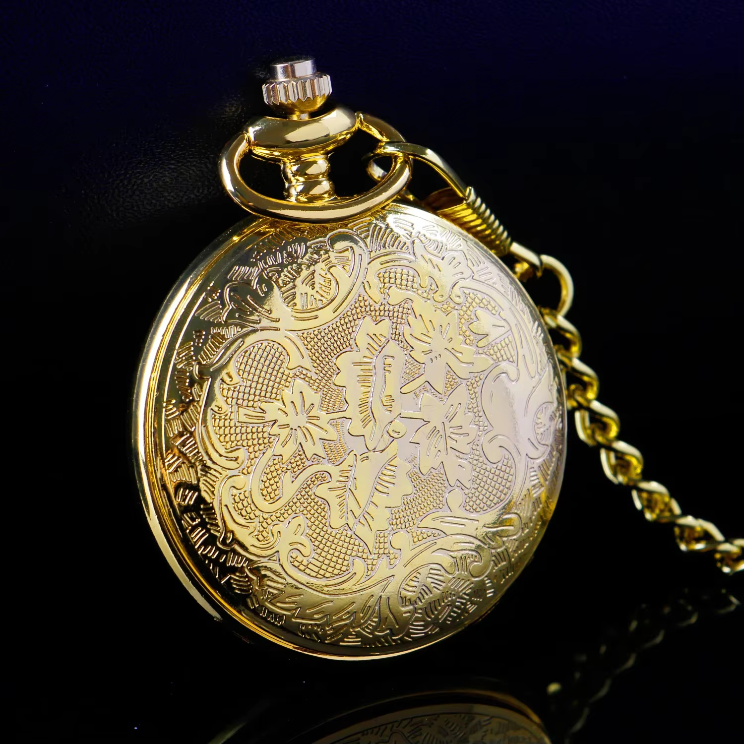 All Hunter Vintage Quartz Pocket Watch Gold Steampunk Roman Numerals Scale Pocket FOB Watch Dropshipping