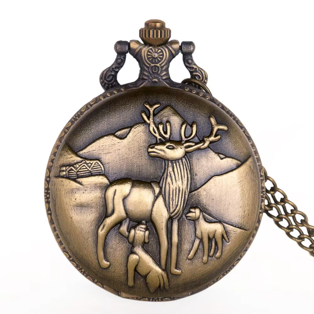 Unique Creativity Pocket Watch Vintage Large Bronze Pocket Watch Quartz Pocket Watch CF1027